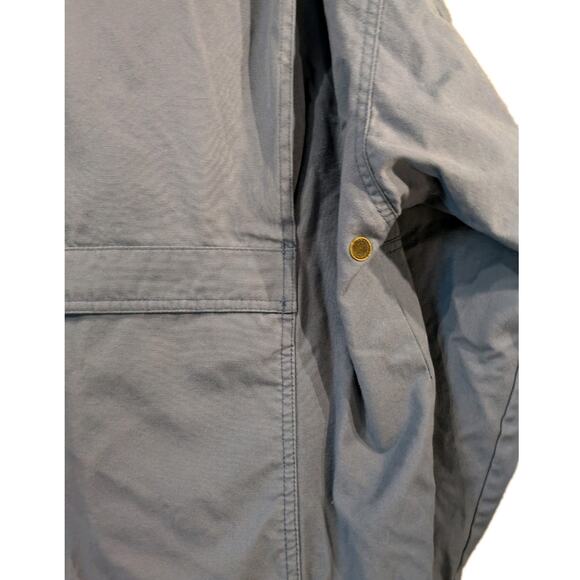 Eddie Bauer Vintage Chore Coat, Barn Jacket Leather Collar Utility Workwear - Picture 11 of 14